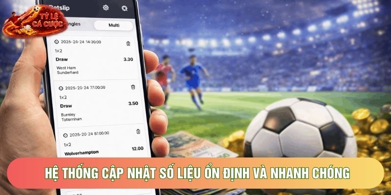 Hệ thống cập nhật số liệu ổn định và nhanh chóng Hệ thống cập nhật số liệu ổn định và nhanh chóng